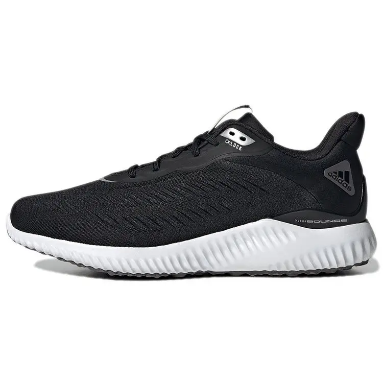 Adidas Alphabounce Black Silver Metallic' Durable Non-slip Low Top Running Shoes Unisex GX4150