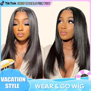 Layered Cut Glueless Wig Human Hair | Wear And Go Silky Straight Lace Front Wig #SummerVibe