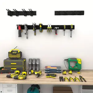 12PCS Garage Tool Shelf Wall Mount | Heavy Duty Adjustable Storage Shelf for Shovels, Ladders and Power Tools | Holds Folding Chairs, Trimmers | Ideal for Gardens, Yards, Workshops and Warehouses | Maximum Load Bearing 450lb