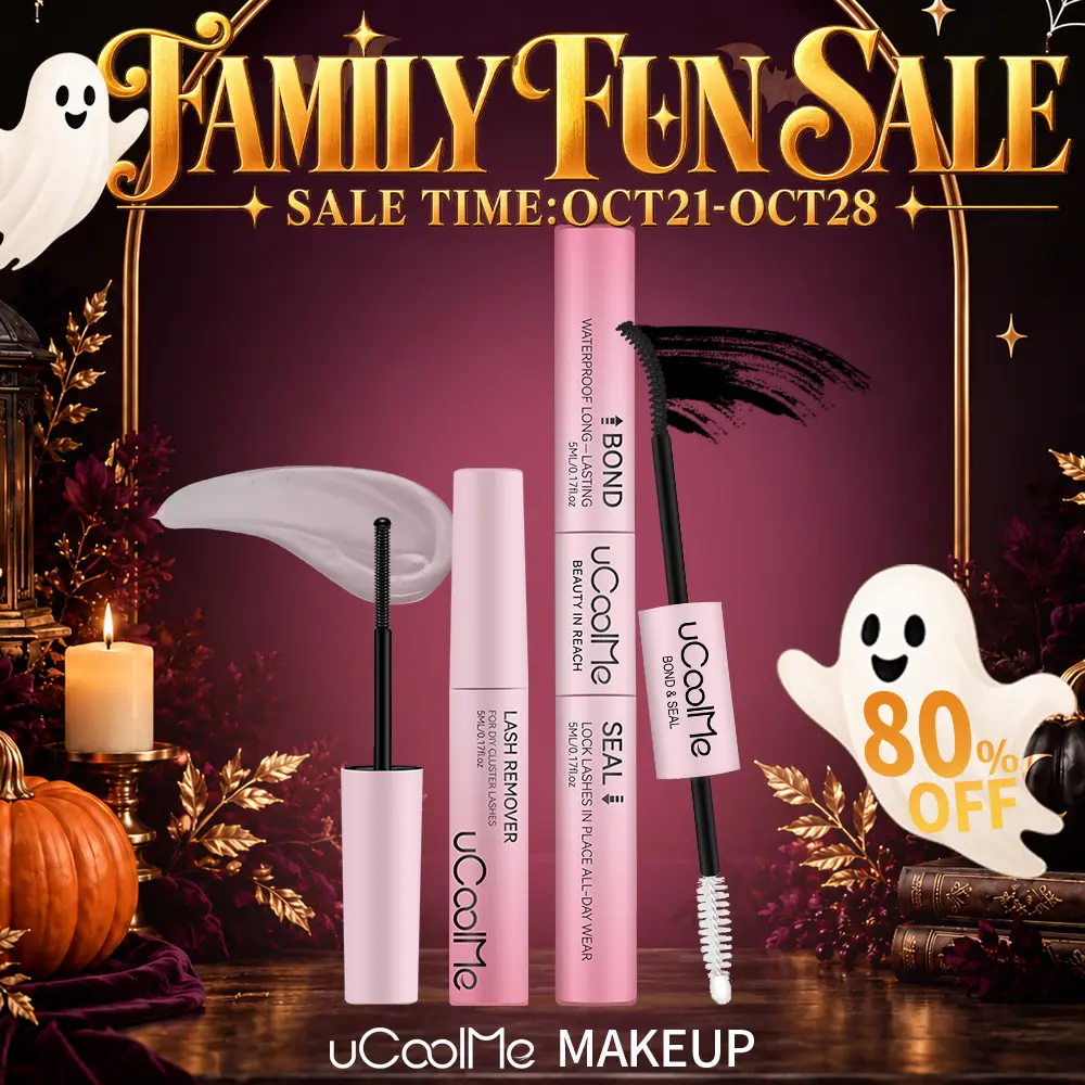 uCoolMe 2-in-1 Cosmetic Bundle, 3-in-1 Bond & Lash Glue (Black 2in1 Bond & Glue), Waterproof Strong All-Day Wear Adhesive for Eyelash Extensions & Lash Clusters, Adults with White Option & Remover