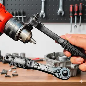 Dual-head 12.7mm/17.5mm Ratcheting Drill Chuck Key Wrench Set | Universal Socket & High-Hardness Alloy Electric Tool Kit | Home Drill Repair, Anti-Slip, Durable Gearbox Torque Wrench | Safe & Efficient Quick-Lock Hand Tools