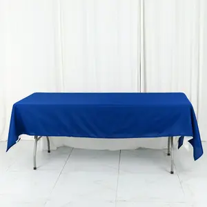 Cotton Blend Rectangle Tablecloth 60"x102" Royal Blue Wrinkle-Resistant Fabric - Stylish Table Cover