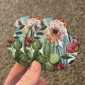 Floral Cactus Car Coaster Set | Car Accessories