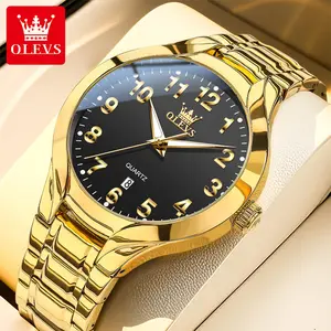 Celebrity recommended brand men's watch luminous waterproof OLEVS genuine double calendar simple quartz watch 3650