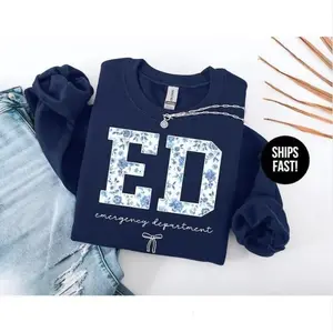 Emergency Department Nurse Sweatshirt – Cute ER Crewneck, ED Nurse T-Shirt, Emergency Room Apparel Gift T-shirt, Sweatshirt and Hoodie