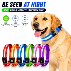 Rechargeable LED Dog Collar – Waterproof Light Up Collar for Safe Night Walks