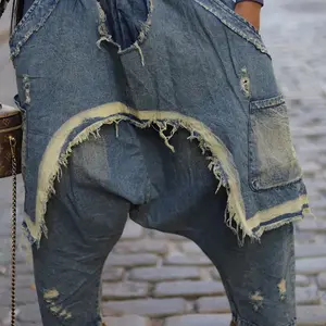 2025Women'sLooseFitDenimPatchworkPants