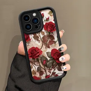 Vintage Flower Pattern Phone Case , Soft Silicone, Fully Protected and Shockproof For iPhone 16 15 Pro Max 14 16Pro 13 12 11 XSMAX Plus Girl Women Y2K