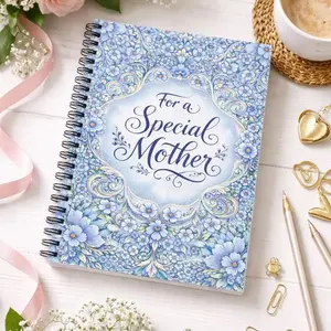 For a Special Mother Spiral Notebook | Floral Blue Mother's Day Journal