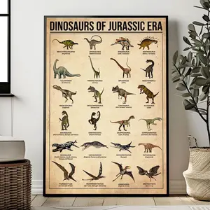 Dinosaurs Of Jurassic Era Poster, Dinosaur Poster, Dinosaurs Wall Hanging, Dinosaur Art Print, Dinosaur Decor, Dinosaur Wall Art