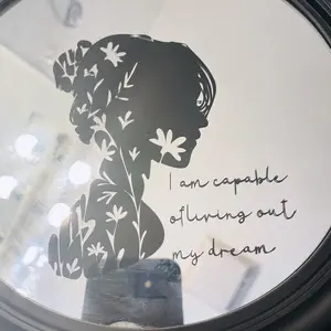 Hand made, vinyl printed Decorative & Reflective mirror perfect for any Room. Wall hanging Installation
