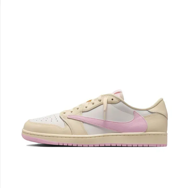 Low top casual sneakers cream white light pink leather upper vintage flat sole lightweight daily outfit comfy walking breathable unisex street fashion non slip vacation footwear