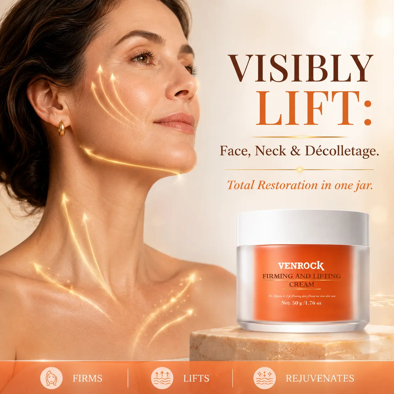 31 VENROCK facial wrinkle cream, which firms the face and neck skin, is also a moisturizing cream and a unisex neck cream
