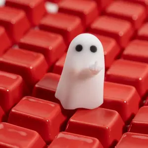 ULTRAEQUIP Artisan Resin Gaming Keyboard Keycap - 1U V2 Edition Whimsical Opaque Hey-You Ghost Escape Key, Handmade Mechanical Keyboard Replacement, Backlit-Friendly Shine-Through Design