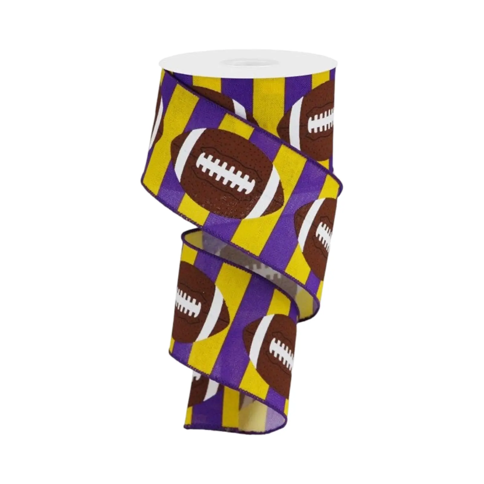 Purple & Yellow Football Ribbon, 2.5" X 10YD