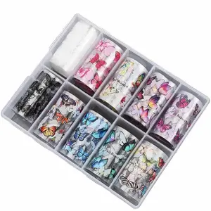 10PCS Leopard Nail Foil Transfer Set for Nail Art
