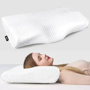 Adjustable Memory Foam Neck Pillow for Pain Relief - With Cooling Pillowcase, Orthopedic Contour for Side, Back, Stomach Sleepers