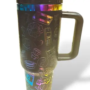 Laser Engraved 90’s Kis Design 40 Oz Tumbler- Drinkware, Gifts, Personalized