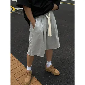 Loose Casual Knee Length Shorts With Frayed Hem, Summer Shorts, Baggy Oversized Shorts