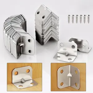 4-Hole L-Shaped Corner Bracket, 90 Degree Angle Support, Adjustable Fastening, Ideal for Tables, Chairs, Cabinets, Wardrobes, Sturdy Bracket, Mounting Brackets