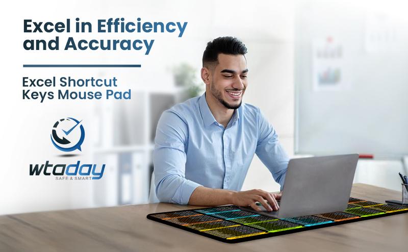 Excel Shortcuts Mouse Pad - Extended Large Creative Office Mouse Pad For Keyboard and Mouse, Non-Slip Base Excel Cheat Sheet Desk Pad computer desk