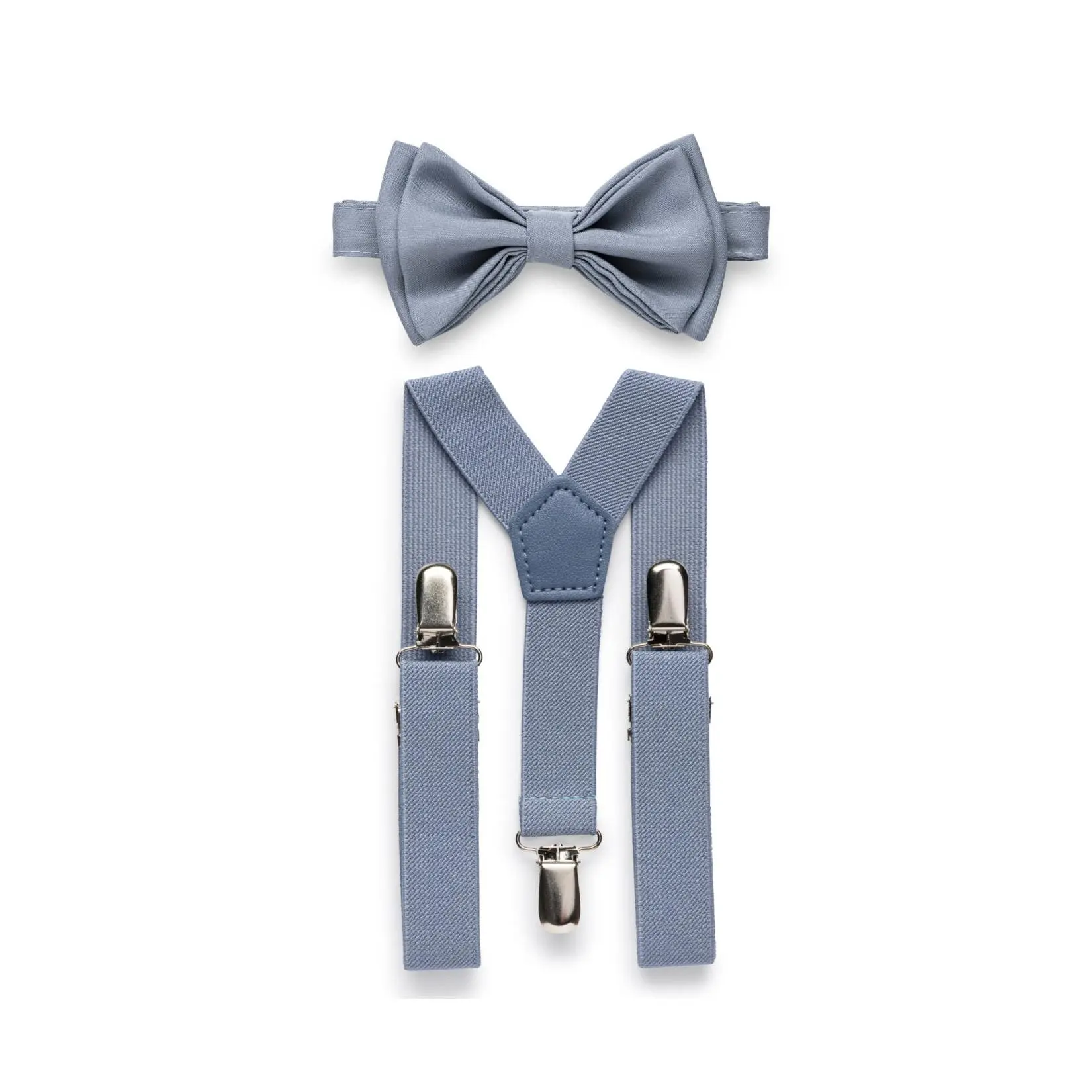 Dusty Blue Suspenders & Dusty Blue Bow Tie