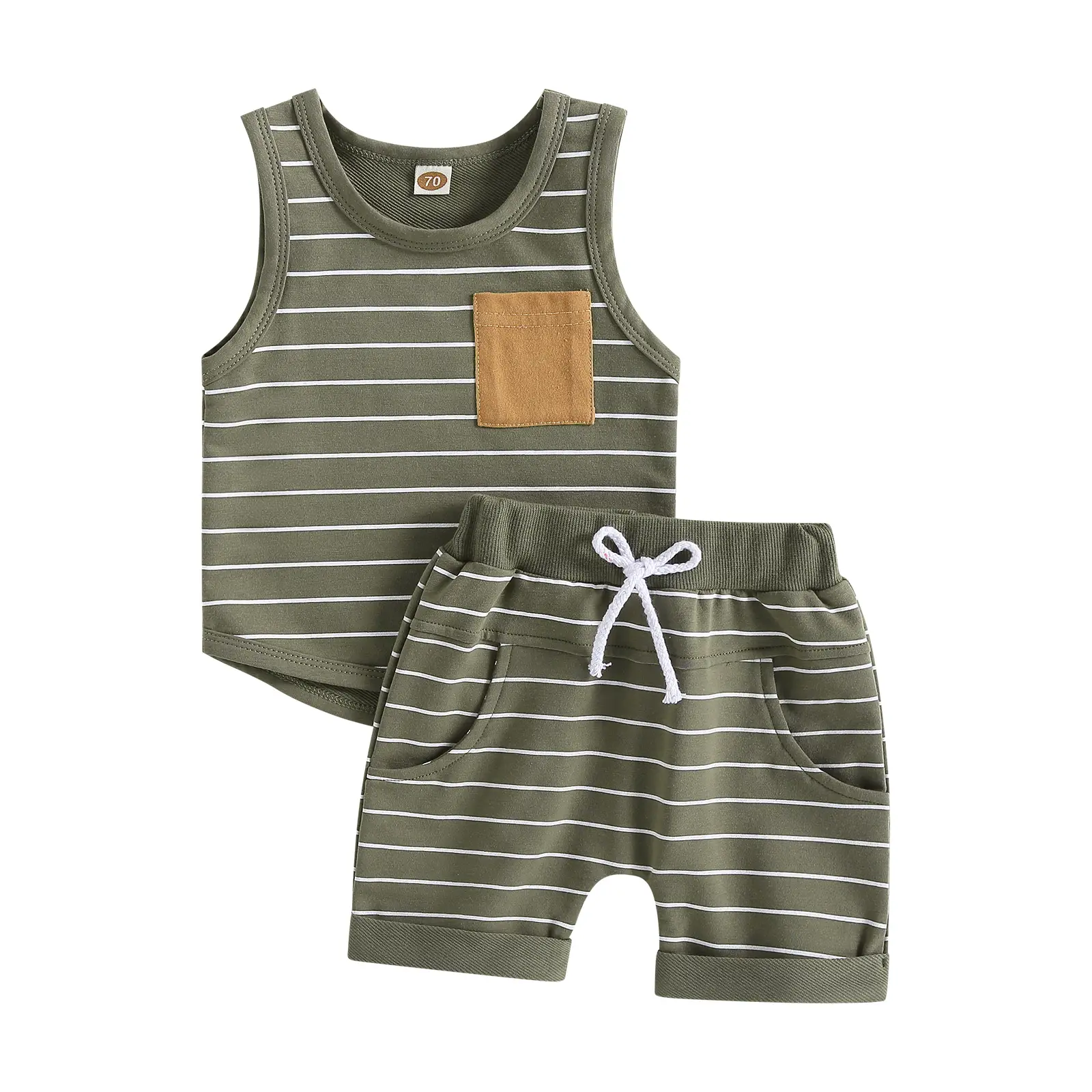Toddler Baby Boy Summer Outfit Sleeveless T Shirt Top Casual Shorts Set Infant Newborn Clothes 6 12 18 24 Month 2T