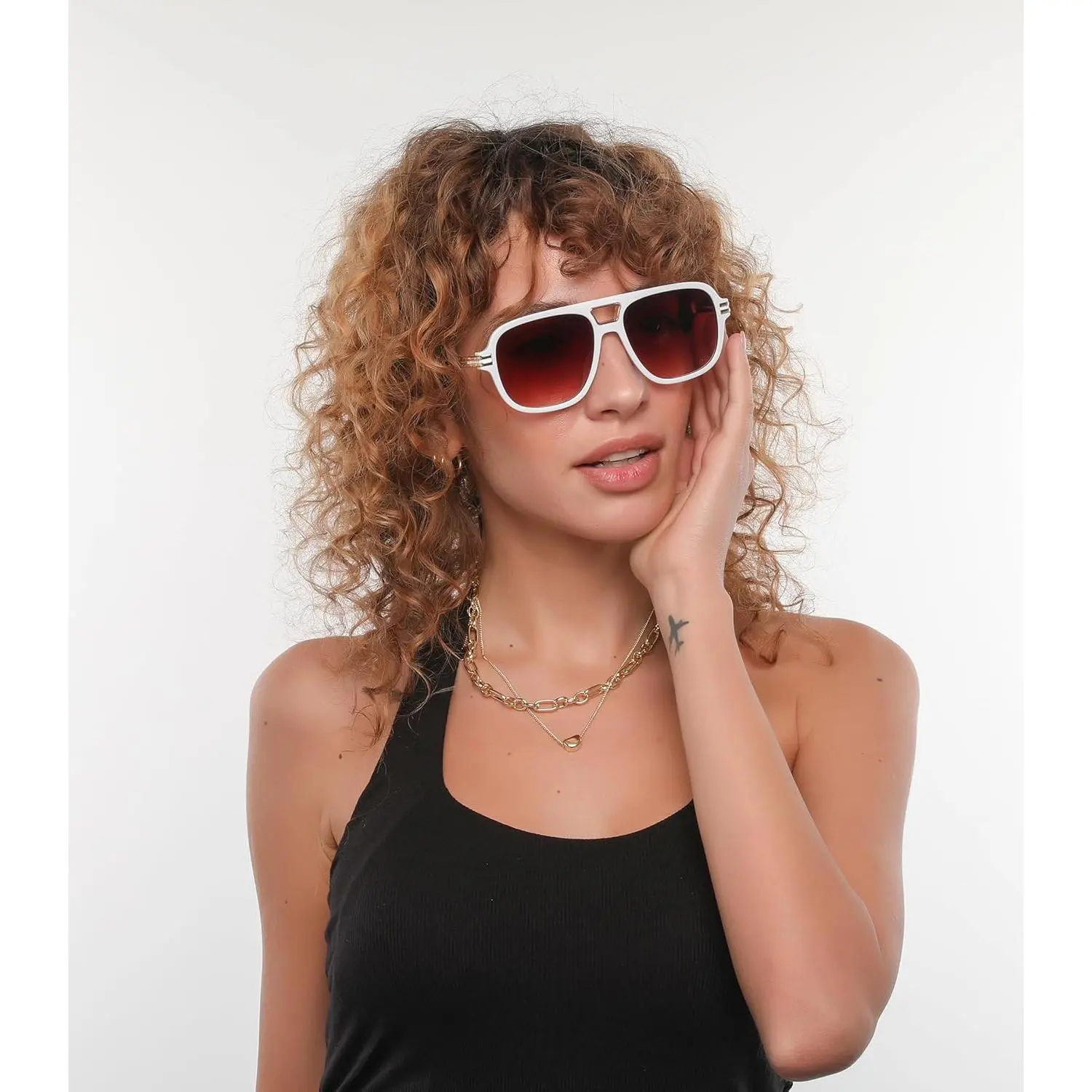 EyeconicFinds Retro Aviator Sunglasses for Women Men Vintage  display picture 1