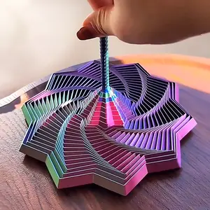 1PC 3D Printed Sensory Fidget Star - Colorful Whirling Spiral Design with Handle, Hypnotizing Sight & Sound, Stress Relief Toy, Perfect Birthday/Christmas/Holiday Gift for Kids & Adults