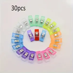 Colorful Sewing Clips Set of 30, Student Exam Paper Clamps, DIY Patchwork Positioning Clips, Office Binding Long Tail Clips