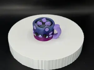 Kitty Mug Clicker with marshmallows and swirls