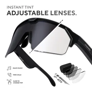Music Shield — Instant Electronic Tint-Adjustable Sports Sunglasses with Premium Bluetooth Audio