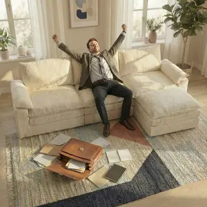 Soft Gray Corduroy Convertible L-Shaped Sectional Sofa with Reversible Chaise, Extra-Wide Memory Foam Seat - Down-Filled Fully Assembled Modern Indoor Sectional Couch for Living Rooms