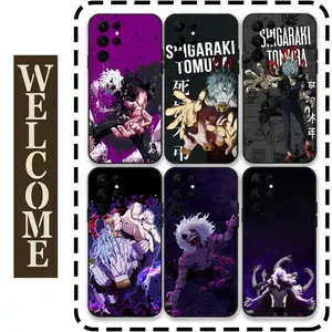 Transparent straight edge case T-Tomura Shigaraki BNHA Phone Case for Samsung Galaxy S24 Ultra S22 S23 Ultra S21 S20 5G Protective Silicone TPU Funda