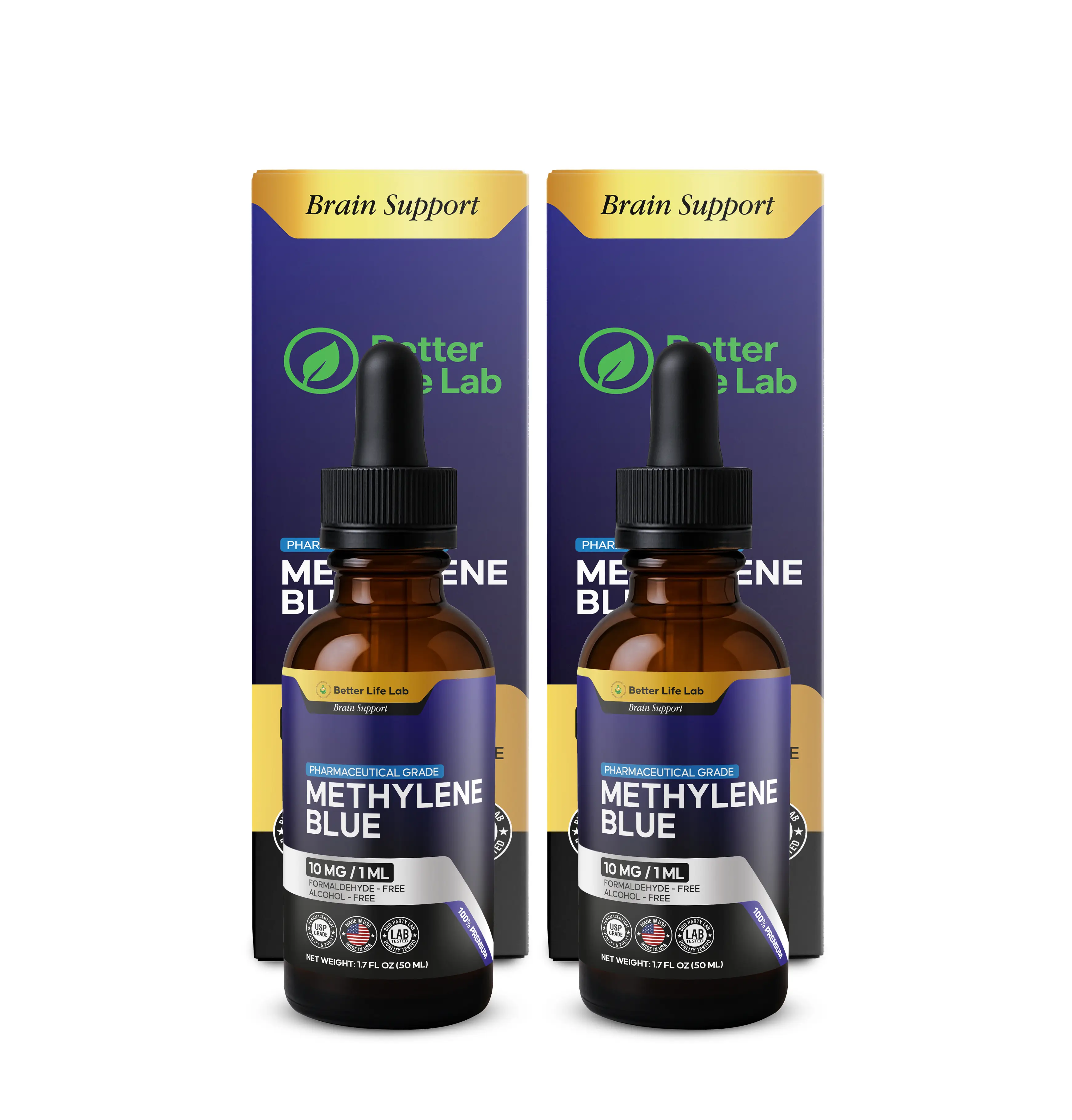 Elevate your health with Methylene Blue (2 Pack) - Pharmaceutical Grade 99.99% purity, made in the USA. Safe, formaldehyde-free, and designed to suppo