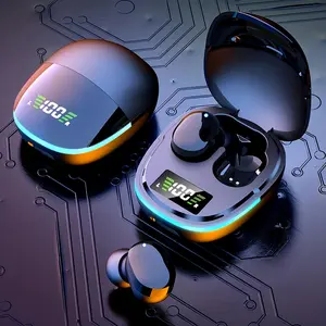 Smart Digital Display Earbuds, Audio Headphone with Exact Per-Ear & Case Battery Percentage, IPX4 Water Resistant, Auto Connect, Volume Control