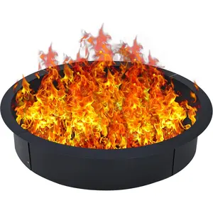 GARVEE Fire Pit Ring, 45-Inch Outer/39-Inch Inner Diameter, Heavy Duty Metal Steel Round Firepit Rim Insert for DIY Fire Pits, Outdoor Above or In-Ground, Camping Garden Patio Backyard