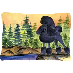 Carolines Treasures  Poodle Indoor & Outdoor Decorative Fabric Pillow - 12 x 16 in.