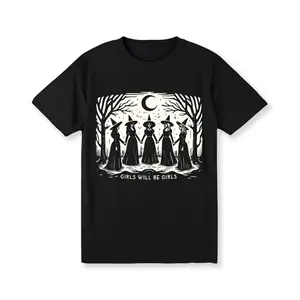 Vintage Girls Will Be Girls Witch TShirt, Funny WitchTShirt, Vintage Halloween Women T-Shirt, Witchy Vibes Tee Golf Gift T-Shirt For Men and Women