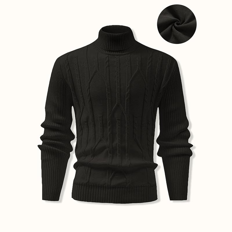 New Autumn/Winter Simple Elegant Versatile Thickened Thermal Lined Turtleneck Pullover Sweater For men,solid turtleneck sweater