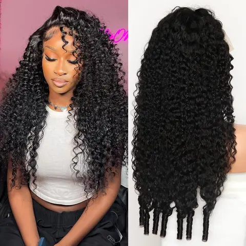 Bling Hair Hd Transparent 13x6 Burmese Curly Wigs Human Hair Pre Plucked 180 Density Curly Human Hair Wig For Black Women Nautural Color Wigs