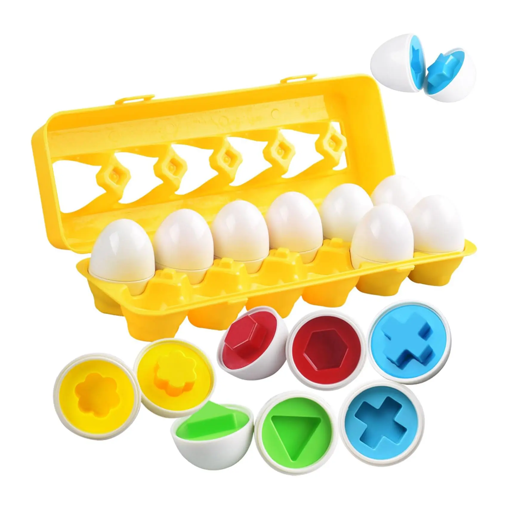 Matching Smart Eggs, Boosts fine motor skills, color/shape recognition, and early development. Ideal preschool educational puzzle, interactive learning game, Easter gift & Christmas stocking stuffer for young kids,Summervibes