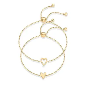 Matching Heart Bracelets for Women Heart Charm BFF Friendship Styles Simple Ins Style for Girlfriends Minimalist Grace Symbol of Unity Perfect for Friendship Twin Chains Delicate Unity Symbol