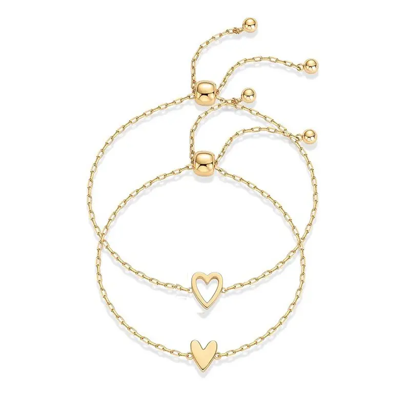 Matching Heart Bracelets for Women Heart Charm BFF Friendship Styles Simple Ins Style for Girlfriends Minimalist Grace Symbol of Unity Perfect for Friendship Twin Chains Delicate Unity Symbol