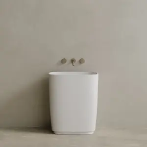 29" x 34" Solid Surface Stone Resin Pedestal Sink