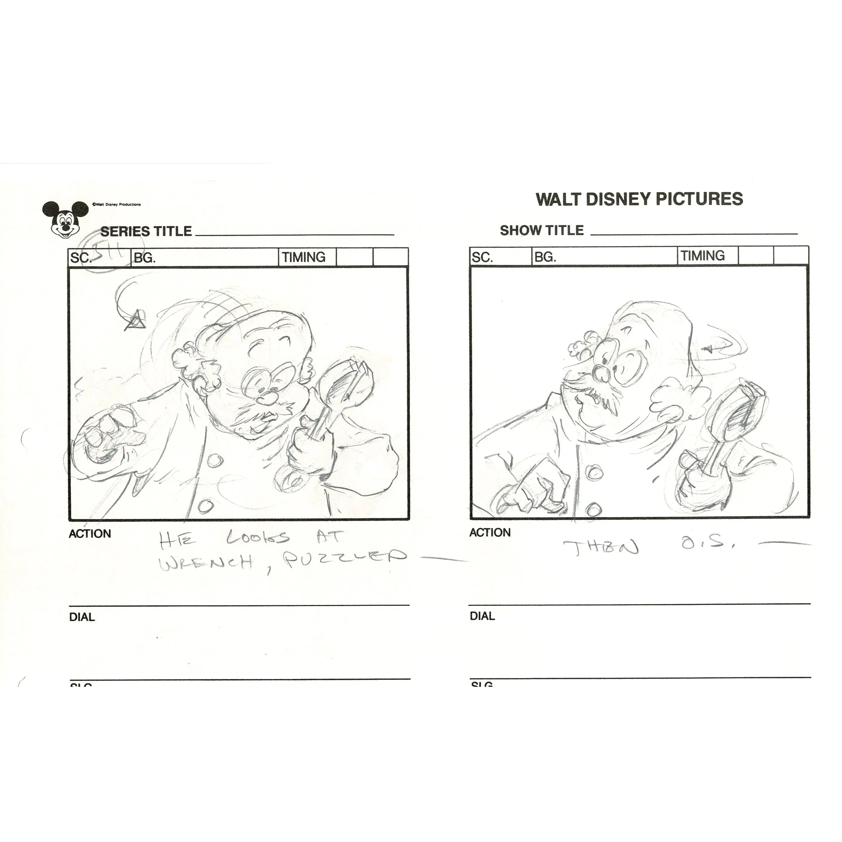 Chip n Dale Rescue Rangers Original Production Animation Storyboard Walt Disney FIRST EPISODE 1988 A133