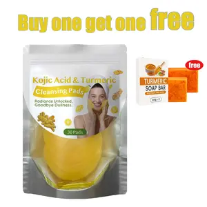Turmeric & Kojic Acid Cleansing Pads – Deep Cleanse & Acne Prevention for Oily, Dull Skin, Brighten & Smooth, Perfect Christmas & Holiday Gifts