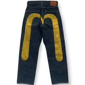 Y2K New-Selling Jeans Retro Personalized Print Jeans Women??s Punk Hip Hop Gothic Loose Straight Denims Couple Street wear