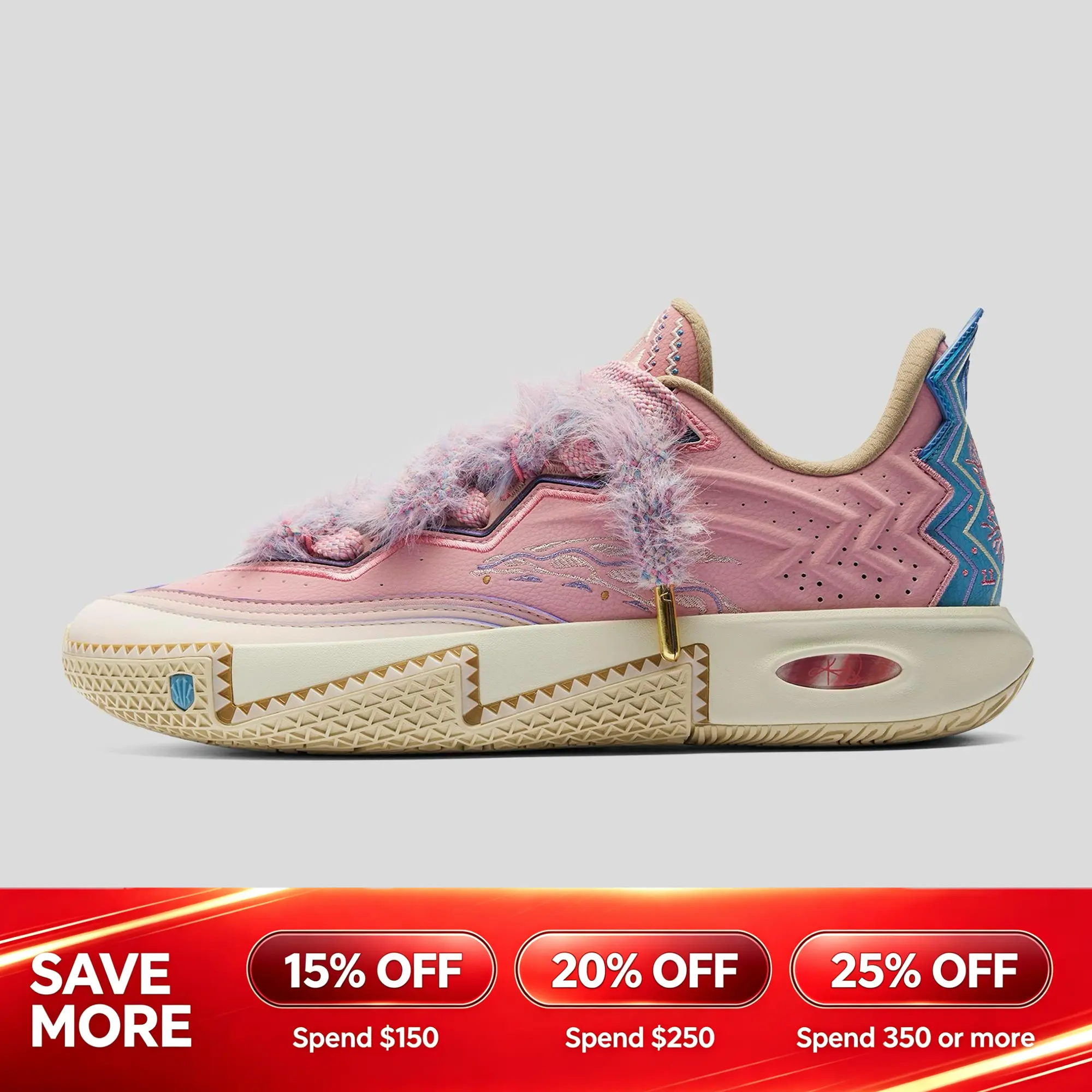 ANTA KAI 2 Azurie small Basketball Shoes Professional Anti-slip Pink Blue Sports Shoes