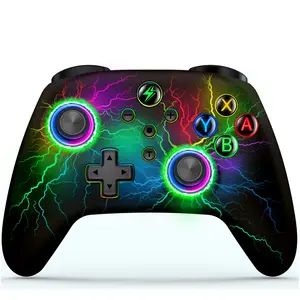 Wireless Switch Pro Controller for Switch Controller/Lite/OLED, Cool RGB Wired PC Game Joysticks-Wireless iOS/Android Remote with LED Light/Programmable Switch Accessories